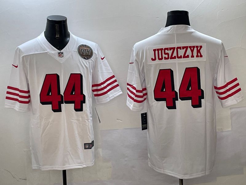 Men San Francisco 49ers #44 Juszczyk White Second generation 2025 Nike Limited NFL Jersey style 1